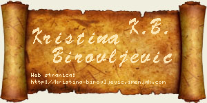 Kristina Birovljević vizit kartica
